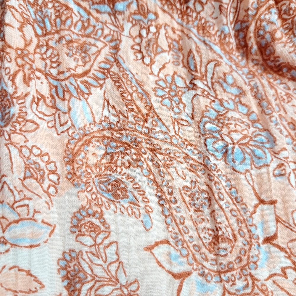 Rachel Zoe Pink Paisley Maxi Dress Women SZ Medium Sleeveless Boho Tiered Cotton - Picture 6 of 11